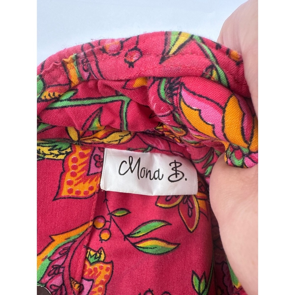 Mona B Quilted Floral Tote Bag Pink Green Yellow Boho Hippie Style - Picture 8 of 9
